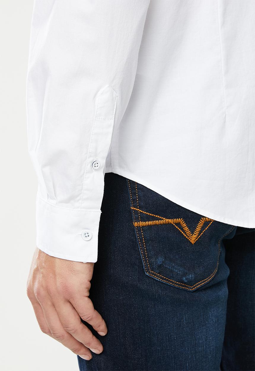 GUESS - Guess poplin long sleeve shirt - white