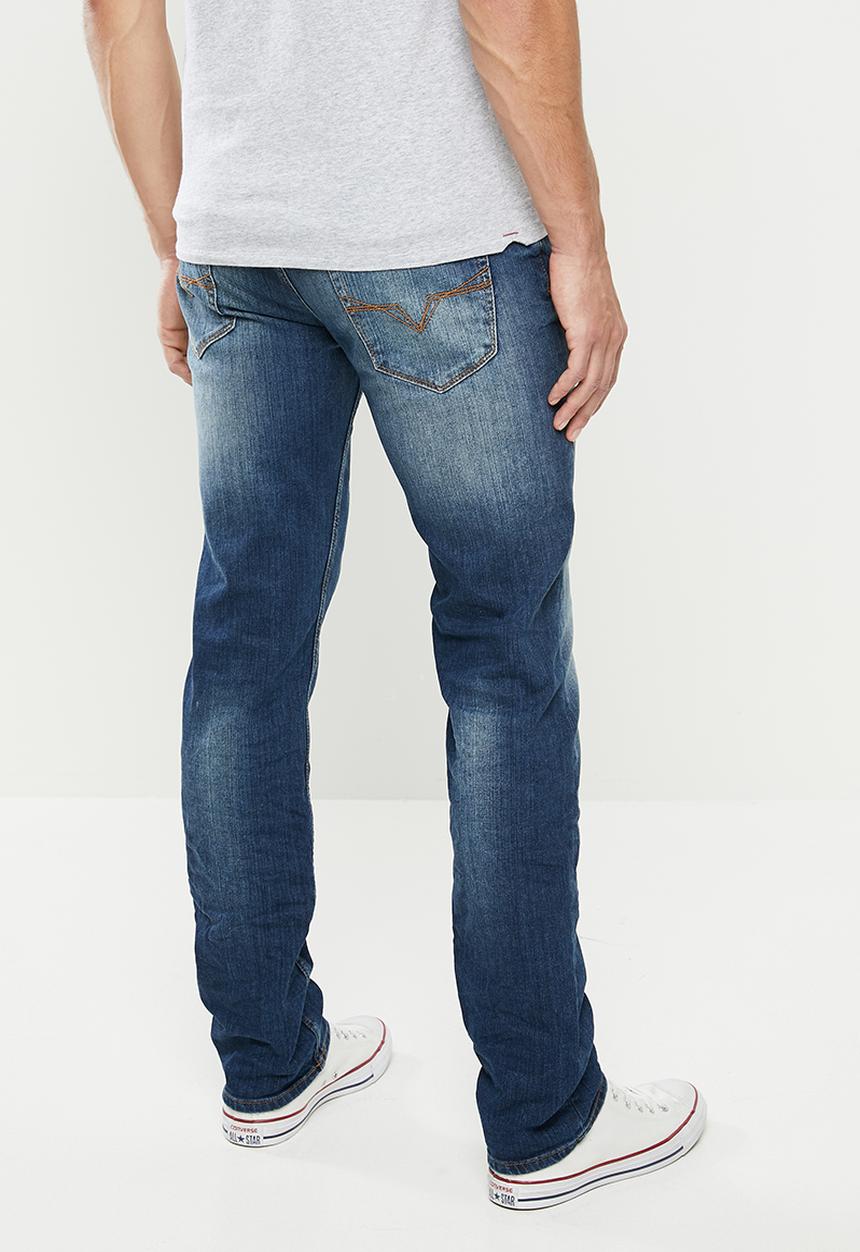 GUESS - Dark wash slim straight jeans - mid blue