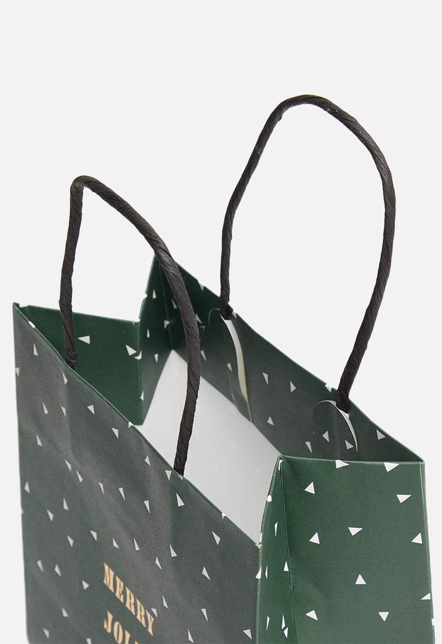 Typo - Get stuffed gift bag - small - merry jolly joyful green