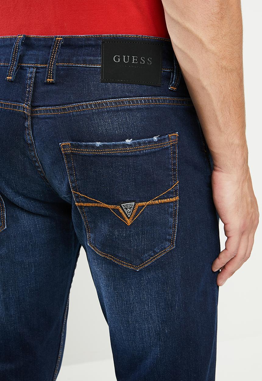 GUESS - Dark wash slim straight - mid blue