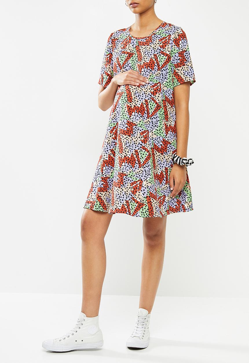 Glamorous - Maternity Geo print t-shirt dress - multi