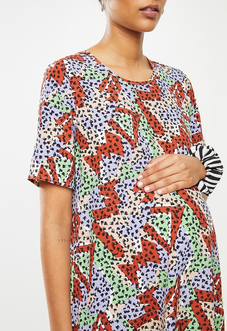 Glamorous - Maternity Geo print t-shirt dress - multi