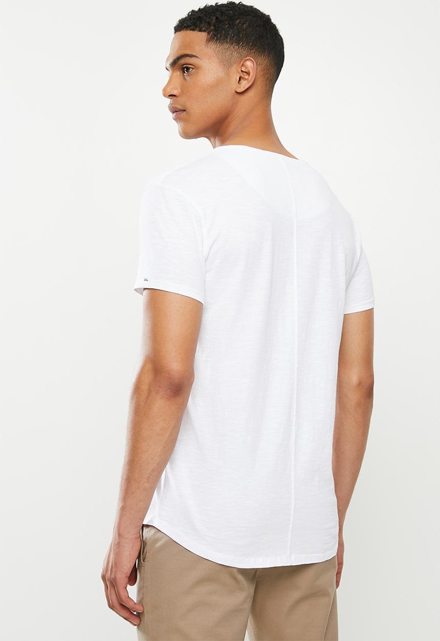 S.P.C.C - Kennett premium scooped hem t-shirt - optical white
