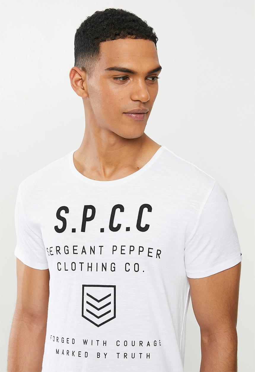 S.P.C.C - Kennett premium scooped hem t-shirt - optical white