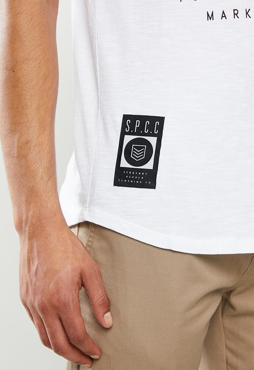 S.P.C.C - Kennett premium scooped hem t-shirt - optical white