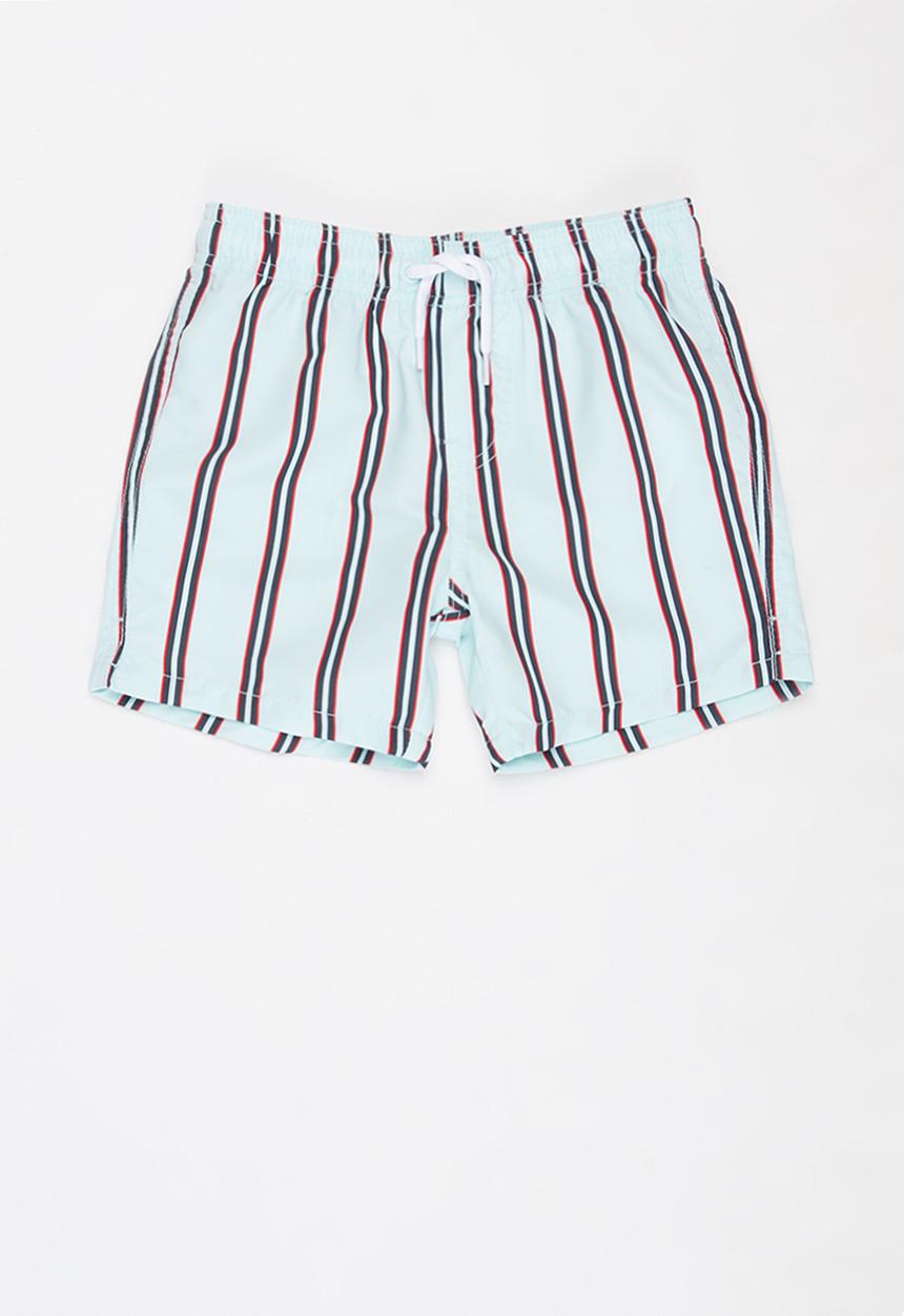 Cotton On - Bailey board short - vertical stripe & frosty blue