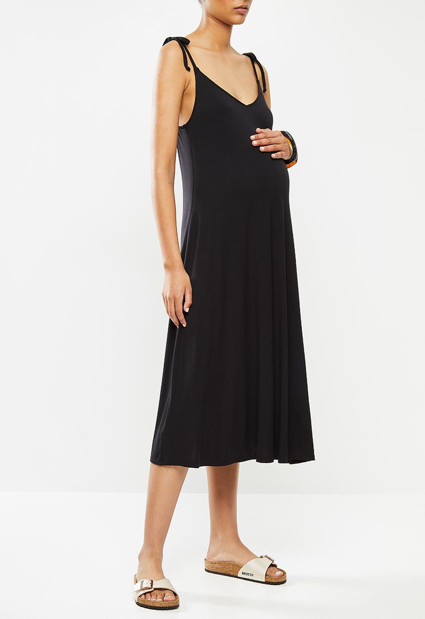Superbalist - Maternity Knit tie strappy swing midi - black