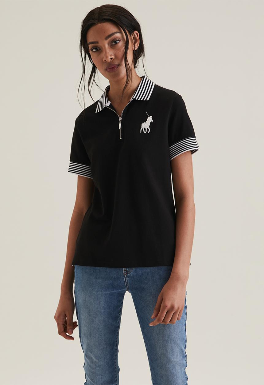 POLO - Musa short sleeve big pony stretch golfer - black
