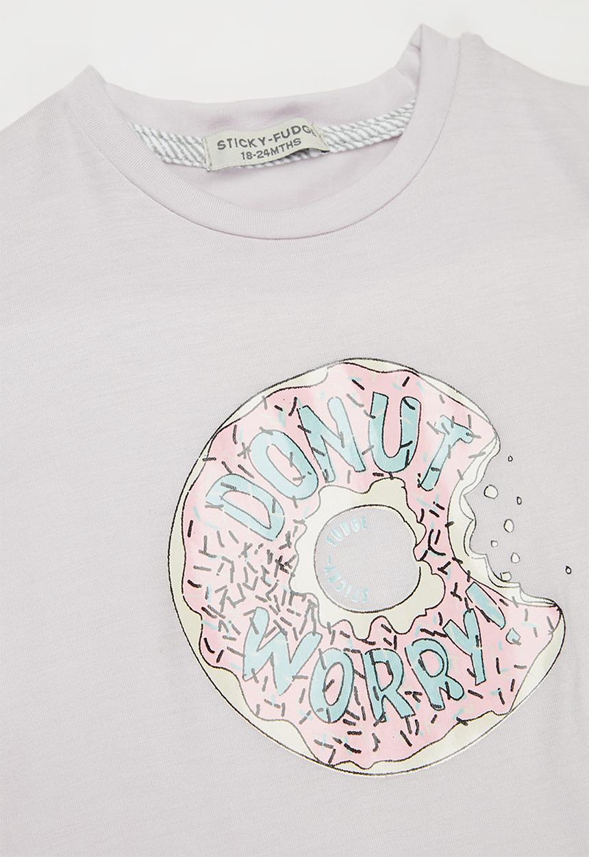 Sticky Fudge - Donut worry tee - lilac