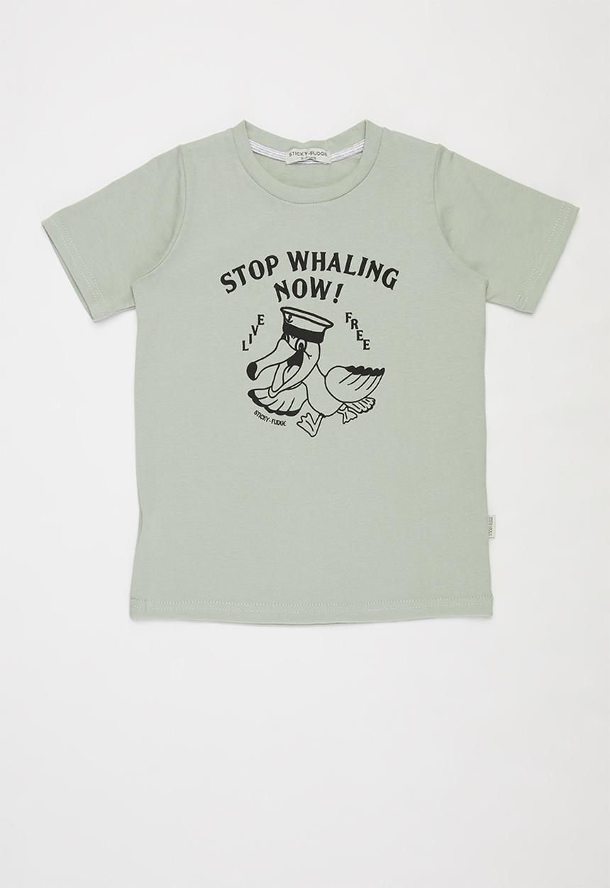 Sticky Fudge - Stop whaling tee - green 