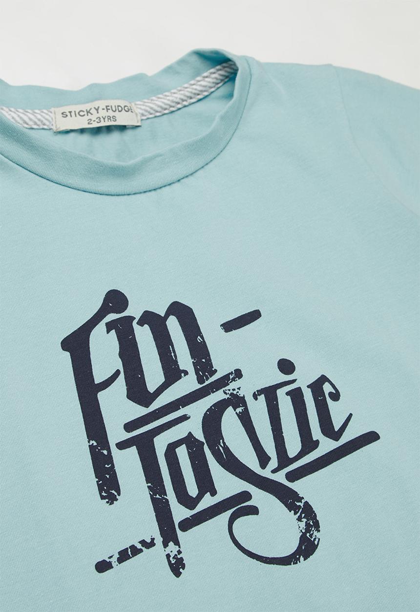Sticky Fudge - Fintastic tee - aqua