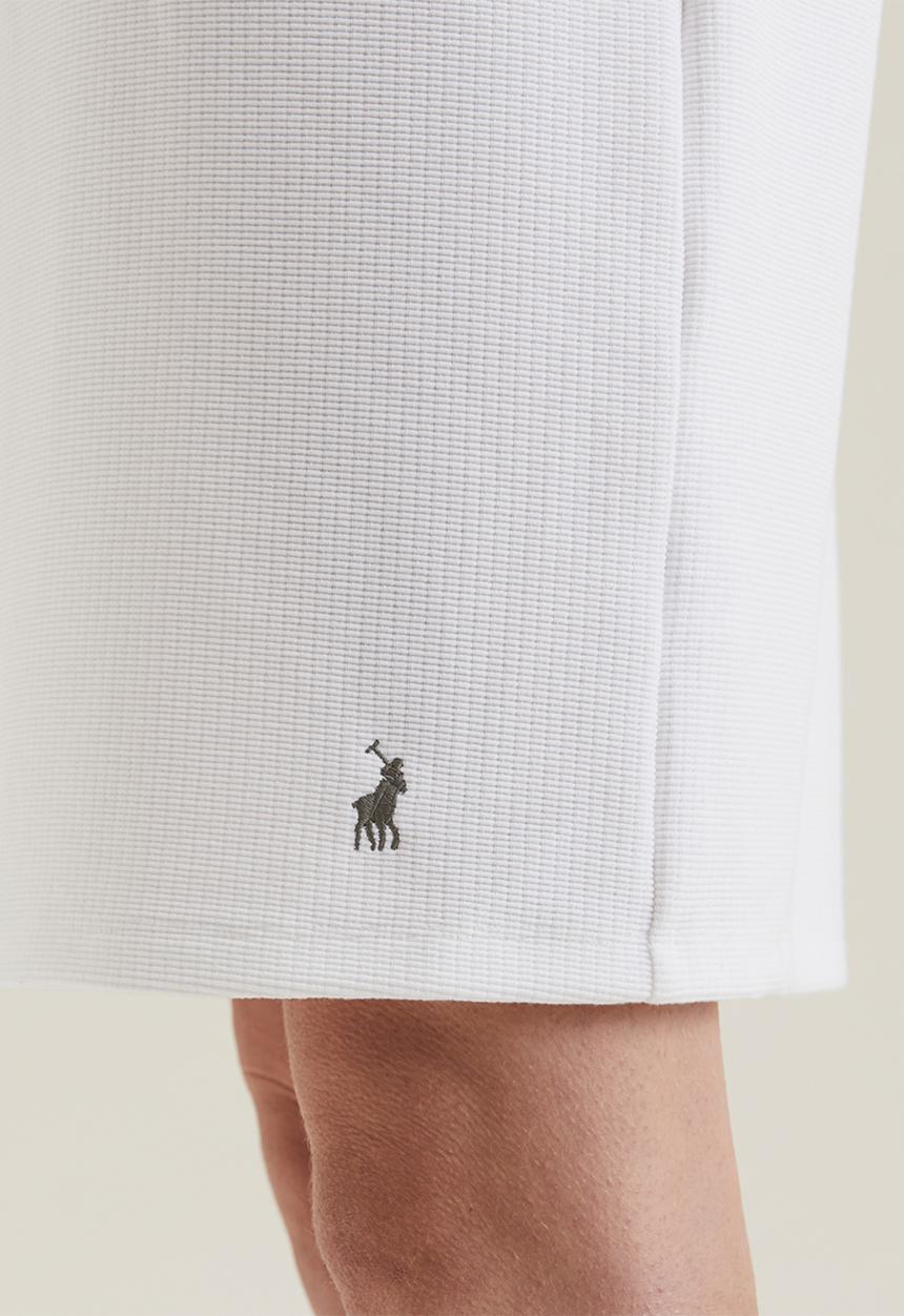 POLO - Berli rib inset short sleeve golfer dress - white