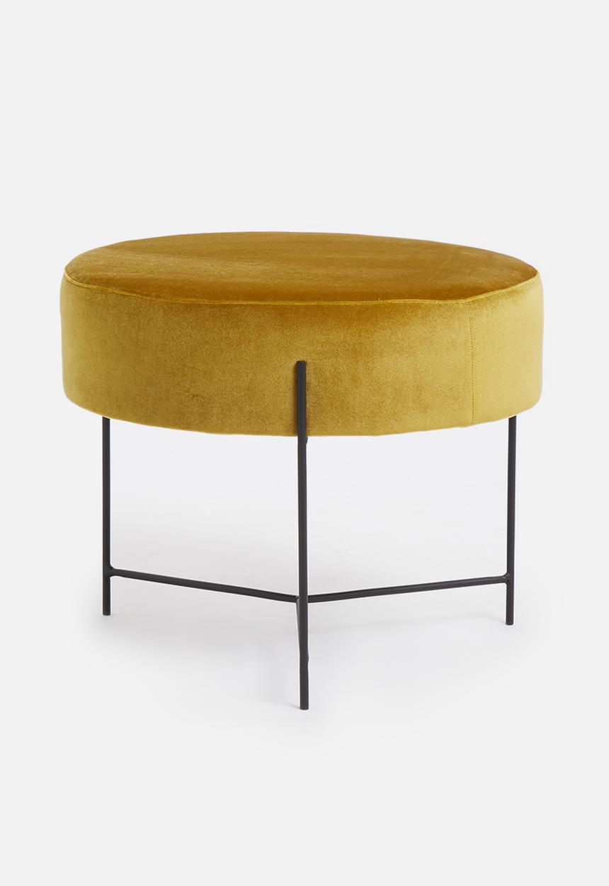 Sixth Floor - Match stick ottoman - mustard
