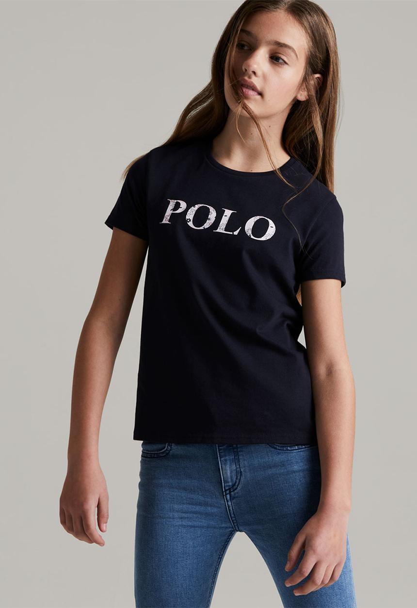 POLO - Girls Roxanne printed short sleeve tee - navy
