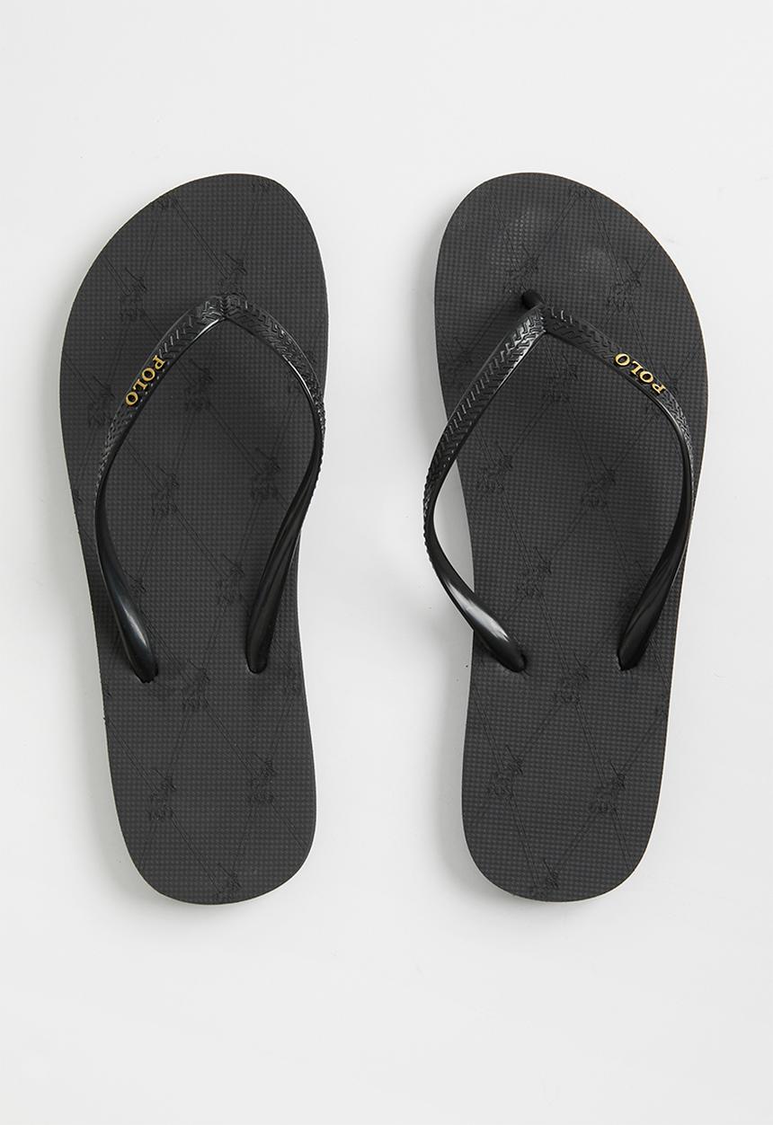 POLO - Belle tonal monogram flip flop - black