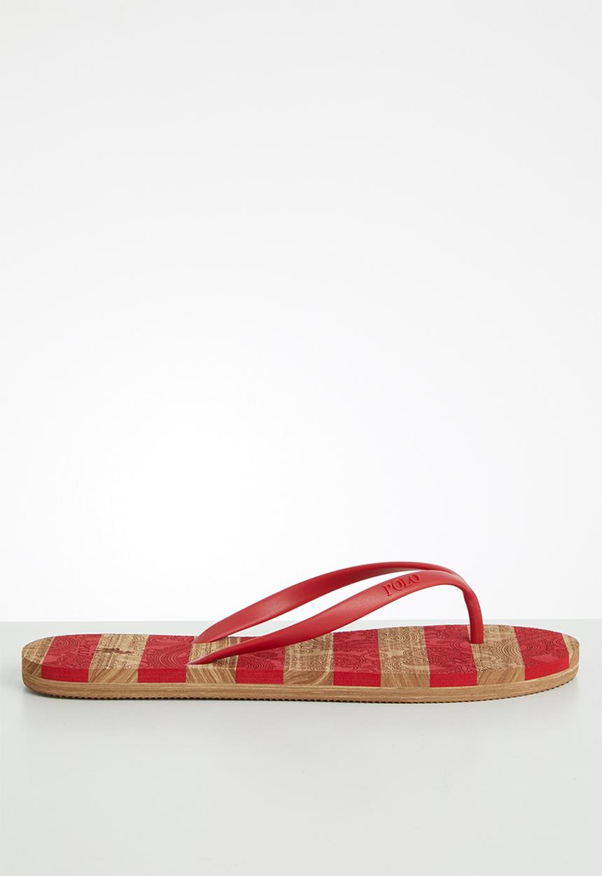 POLO - Kayla stripe flip flop - red & brown 
