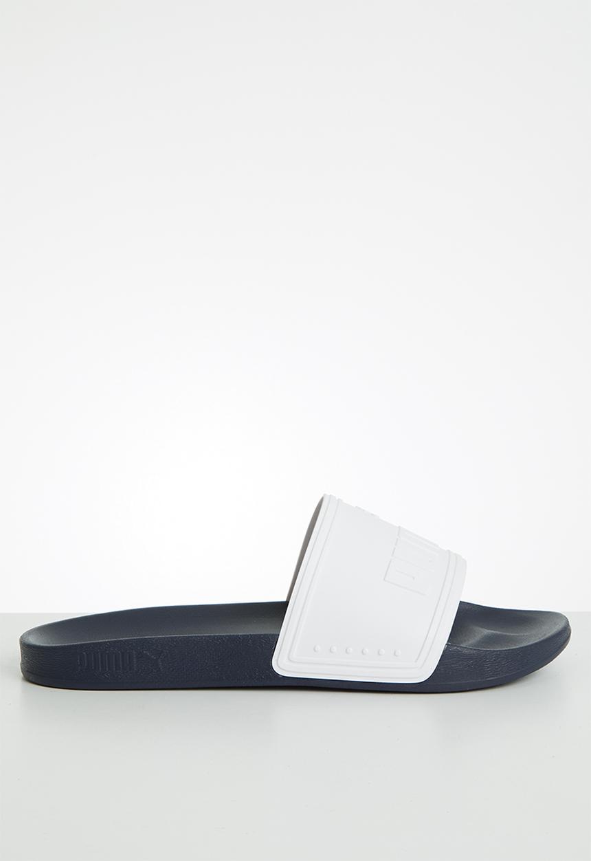 PUMA - Leadcat sports slide - white & navy 