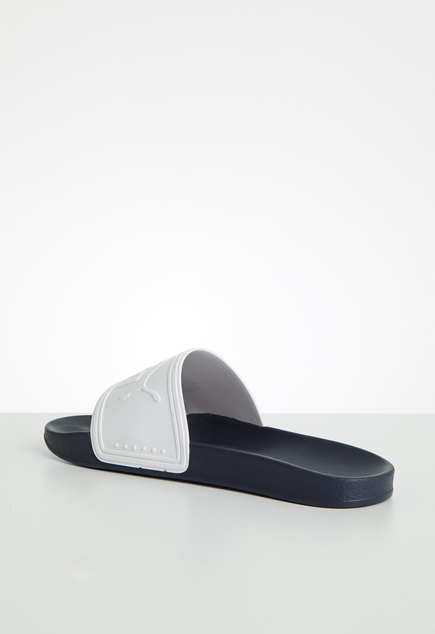 PUMA - Leadcat sports slide - white & navy 