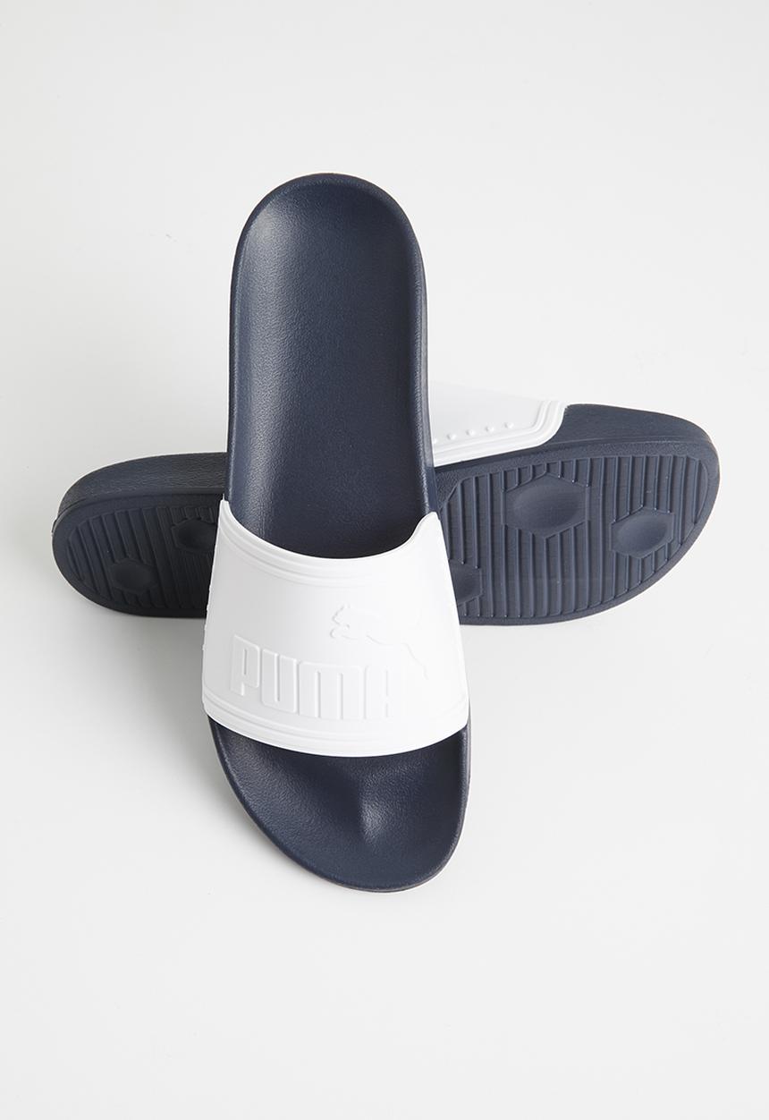 PUMA - Leadcat sports slide - white & navy 