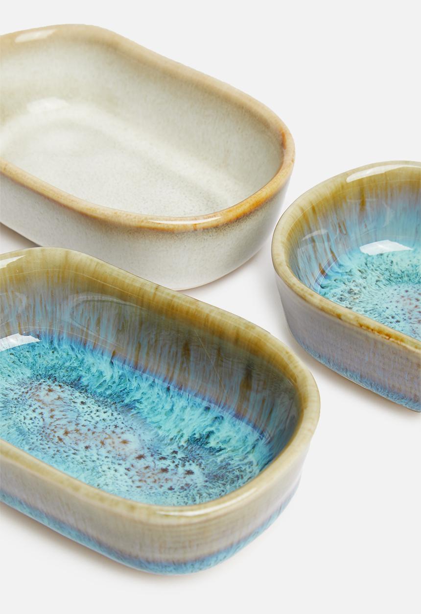 Excellent Houseware - Reactive dip bowl set of 3 - multi