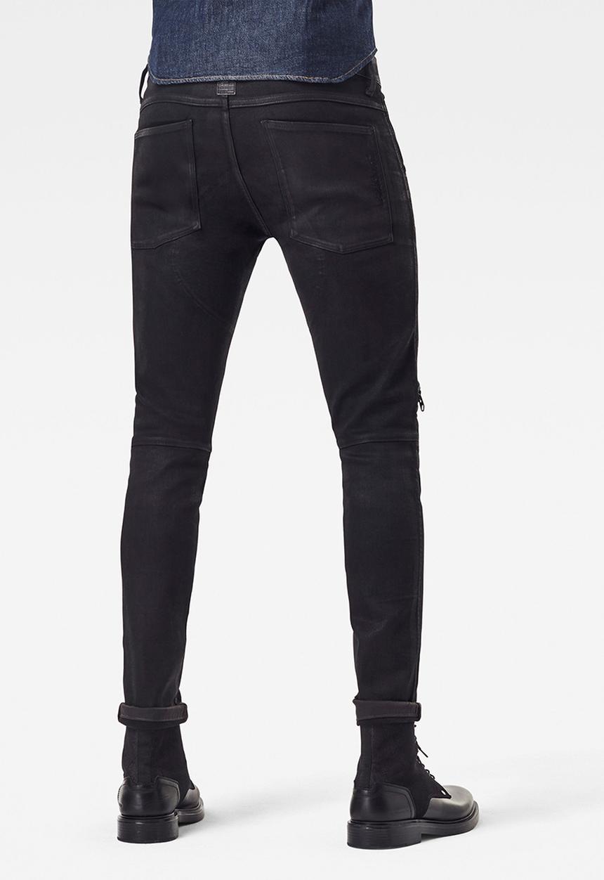 G-STAR - 5620 3d zip knee skinny-elto nero black superstretch - black
