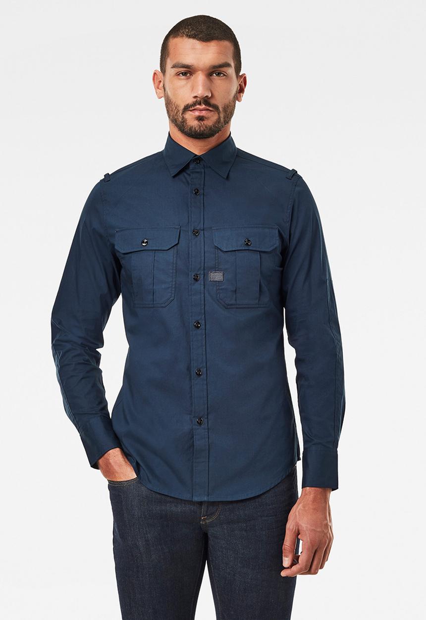 G-STAR - Police slim  long sleeve shirt - navy