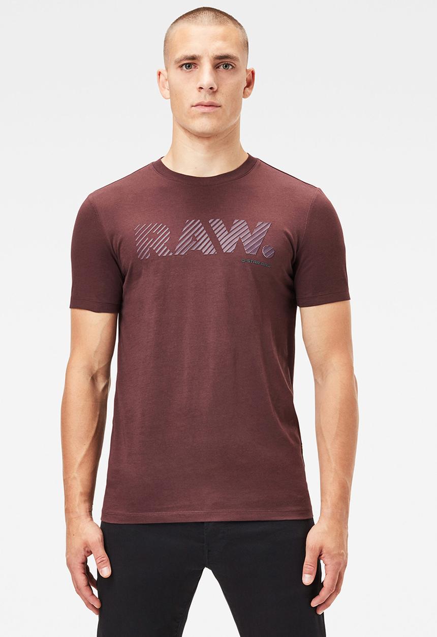 G-STAR - 3d raw. logo slim r short sleeve tee - burg