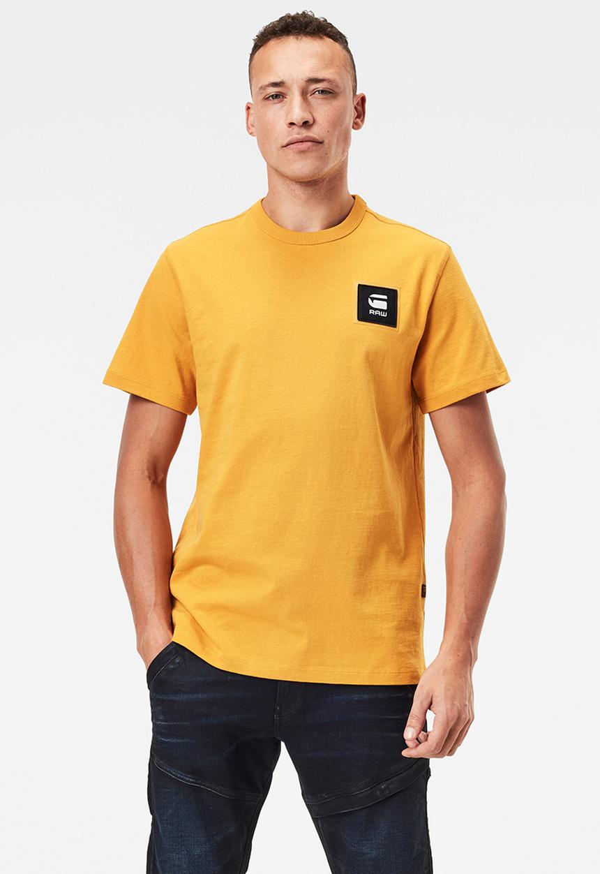 G-STAR - Badge logo+ r short sleeve tee - gold