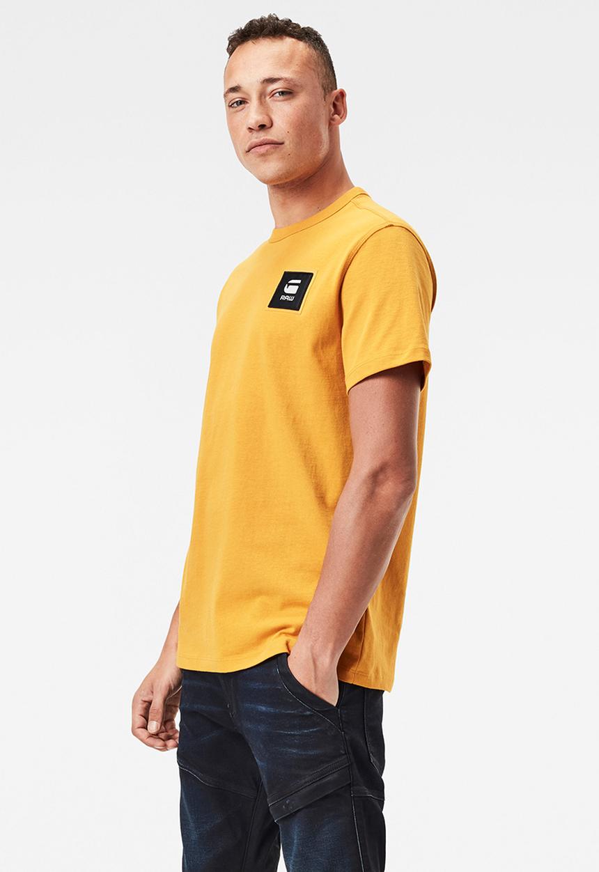 G-STAR - Badge logo+ r short sleeve tee - gold