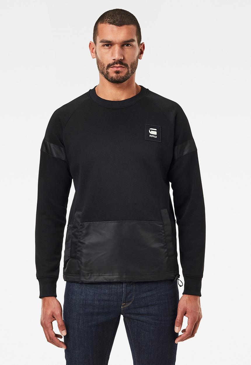 G-STAR - Prisoner mix r sw long sleeve top - black