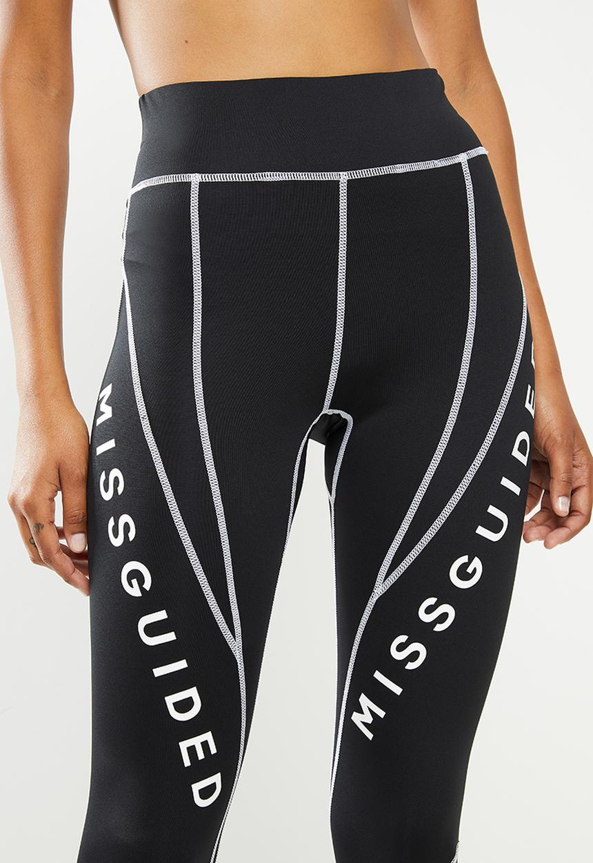Missguided - Missguided panel contrast legging - black