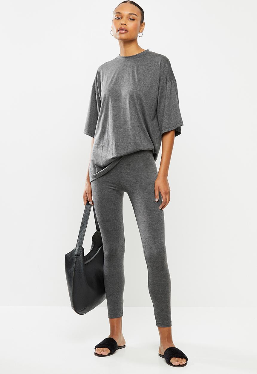 Missguided - Full length legging and T-shirt set - grey