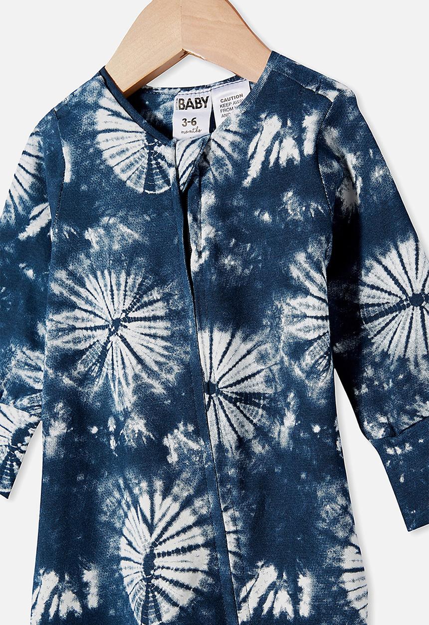 Cotton On - The long sleeve zip romper - navy blazer/tie dye