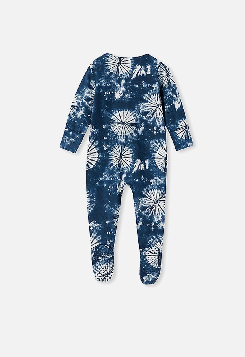 Cotton On - The long sleeve zip romper - navy blazer/tie dye