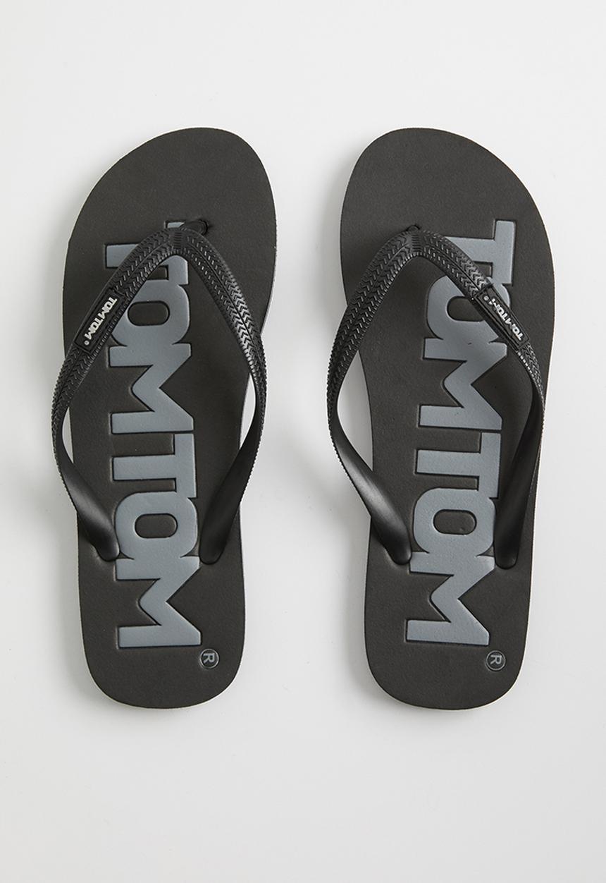 Tom Tom - Roller 5 print flip flop - black & grey 