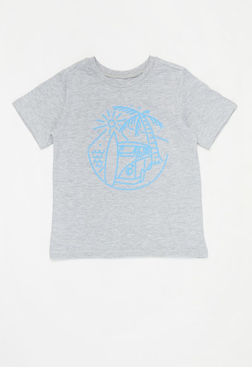 Pop Candy - Boys 2 pack printed tee - blue & grey 
