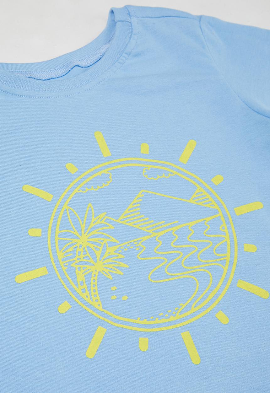 Pop Candy - Boys 2 pack printed tee - blue & grey 
