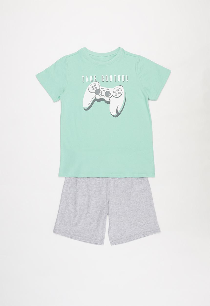 Rebel Republic - Boys printed tee & shorts pj set - multi