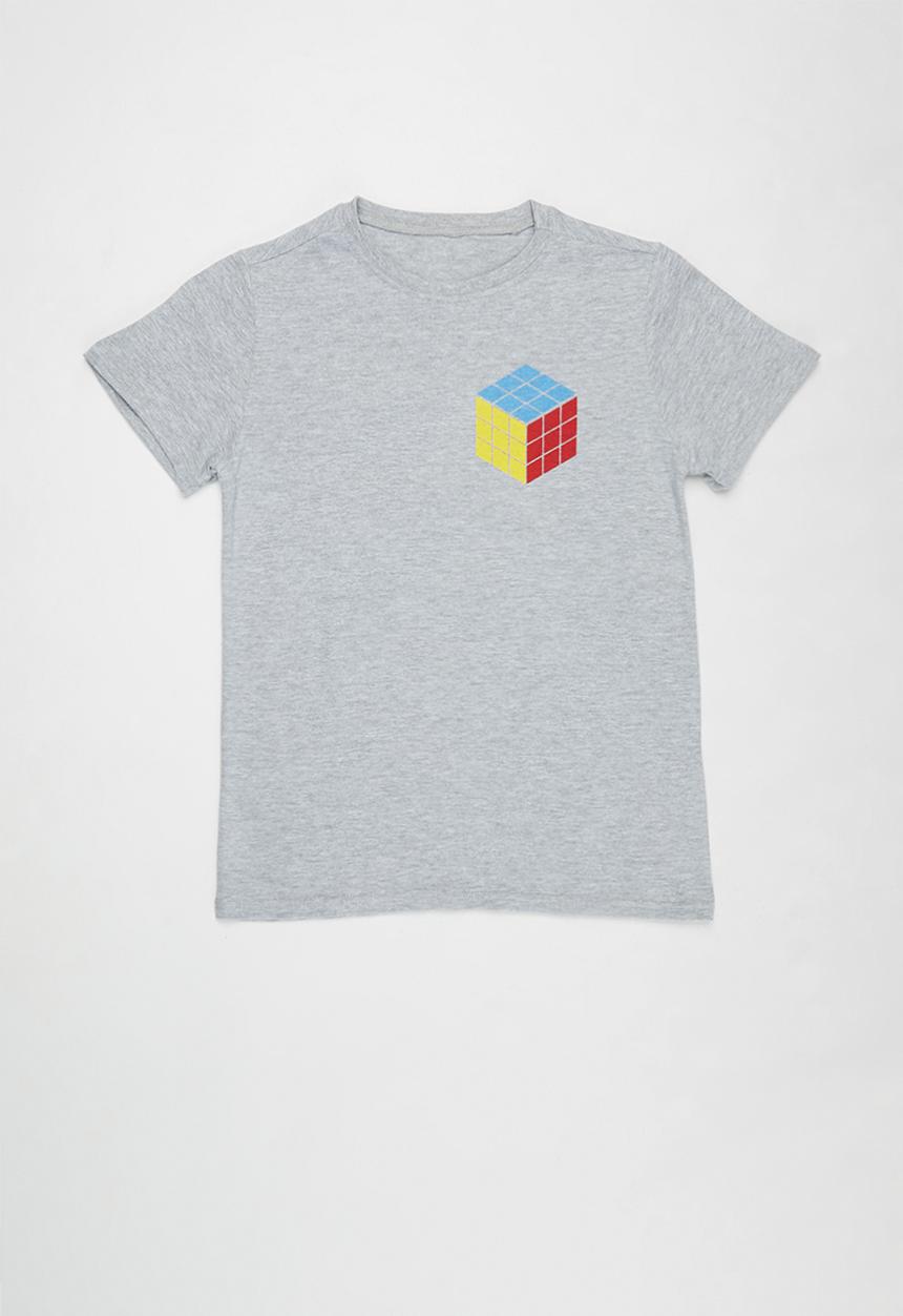 Rebel Republic - Tween boys cube tee - grey 