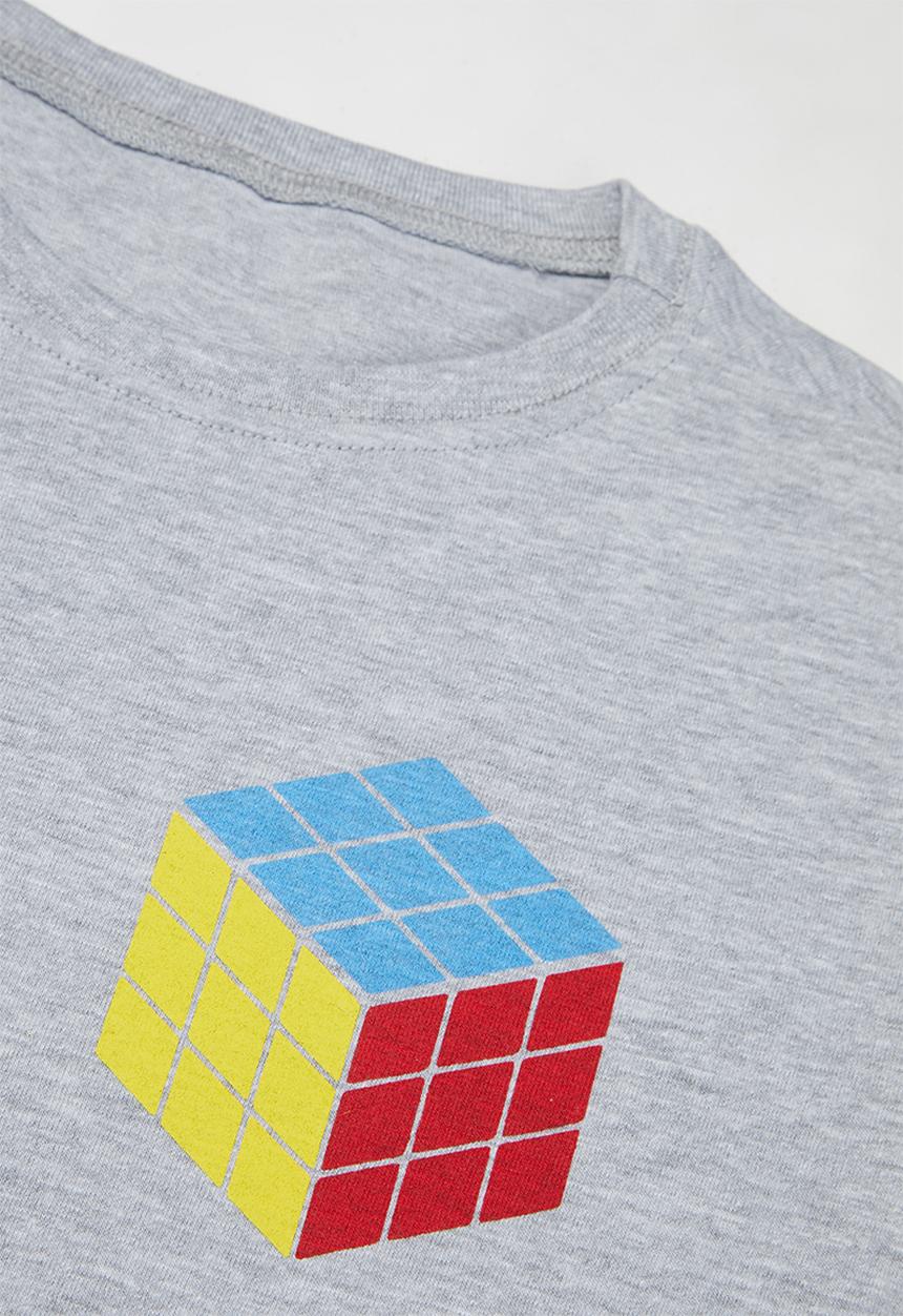 Rebel Republic - Tween boys cube tee - grey 