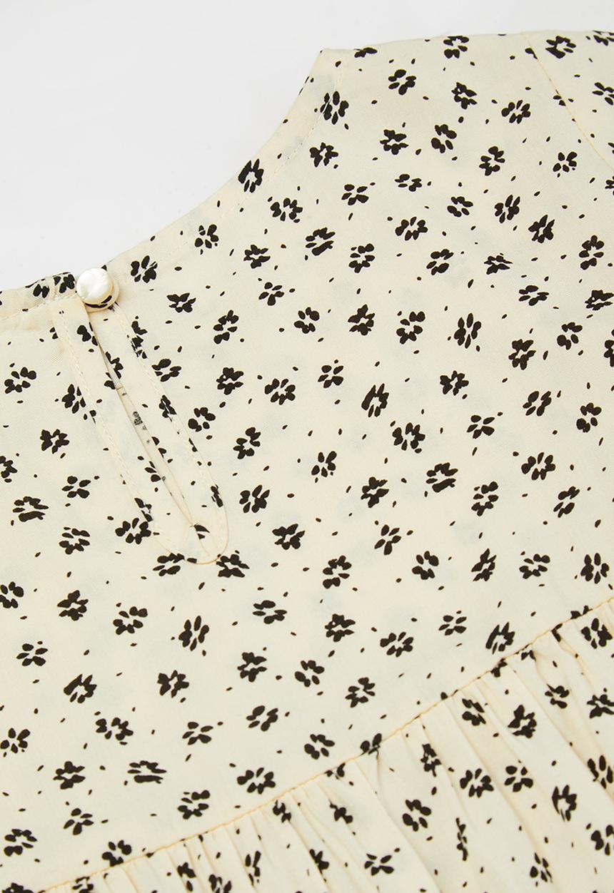 Superbalist Kids - Printed flutter sleeve dress - beige & black 