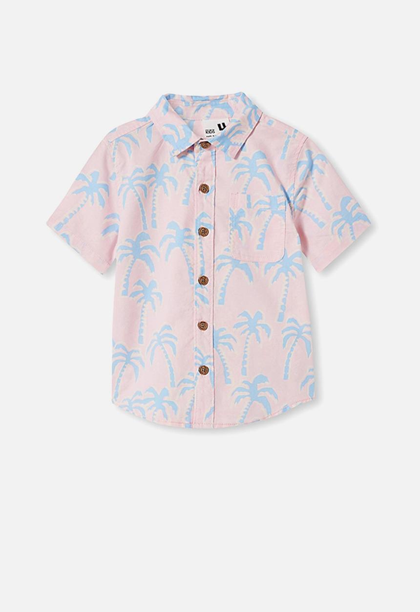 Cotton On - Resort short sleeve shirt - wild palms/pink quartz