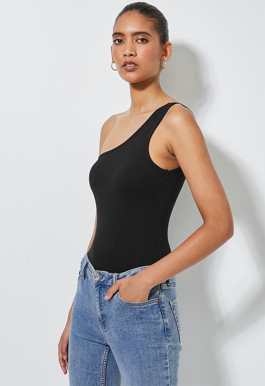 Superbalist - One shoulder bodysuit - black
