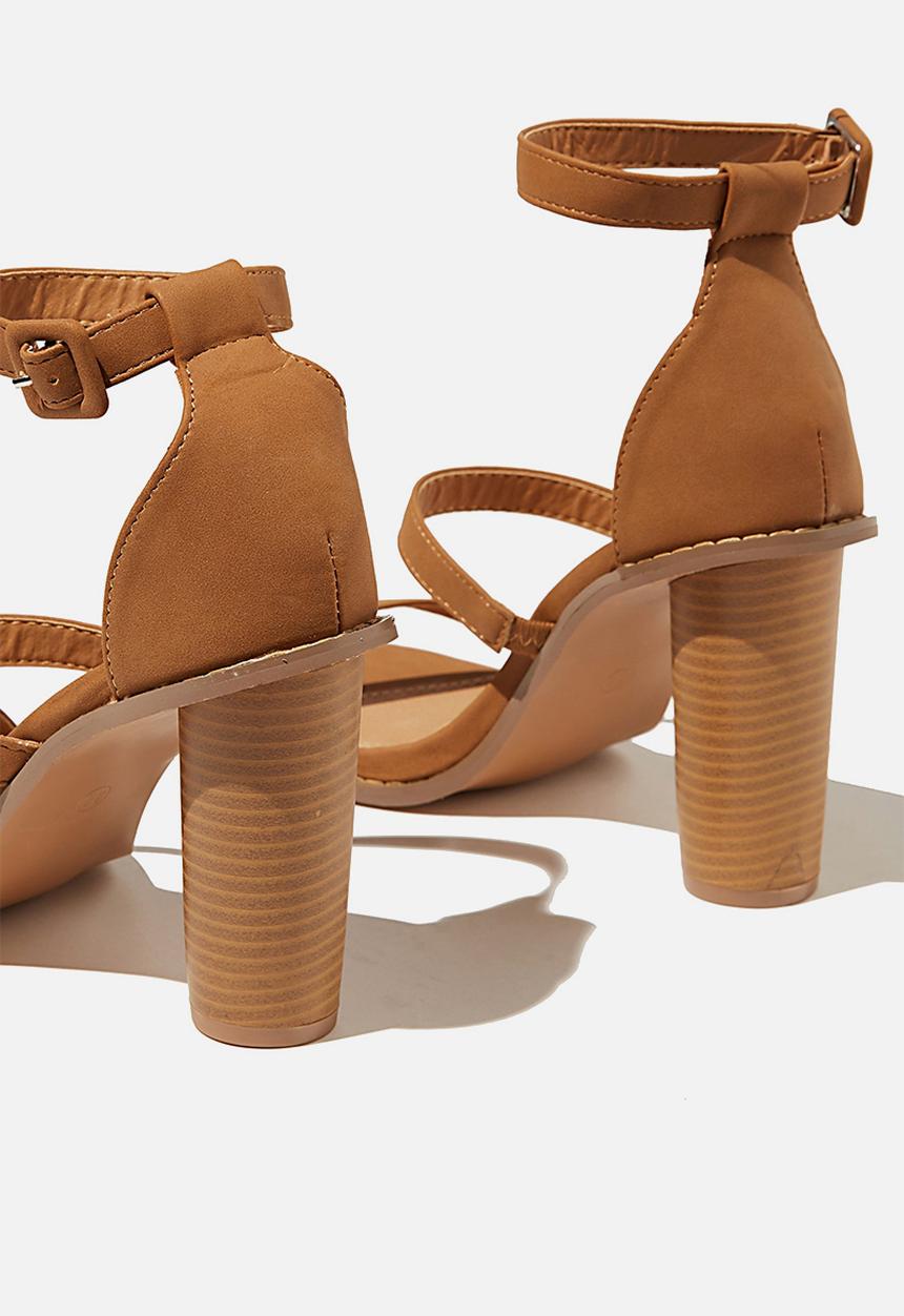 Cotton On - Lacey three strap heel - tan