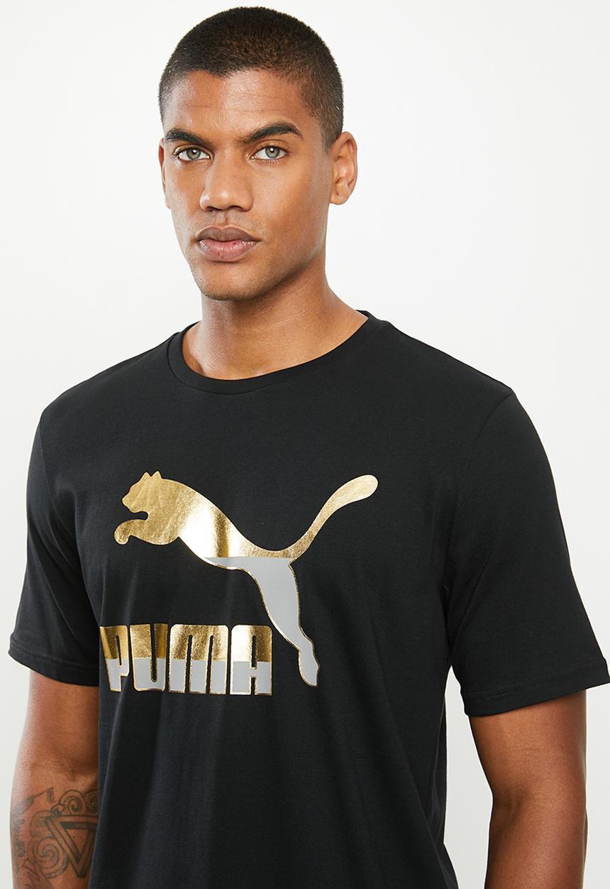 PUMA - Classics logo tee - black & gold