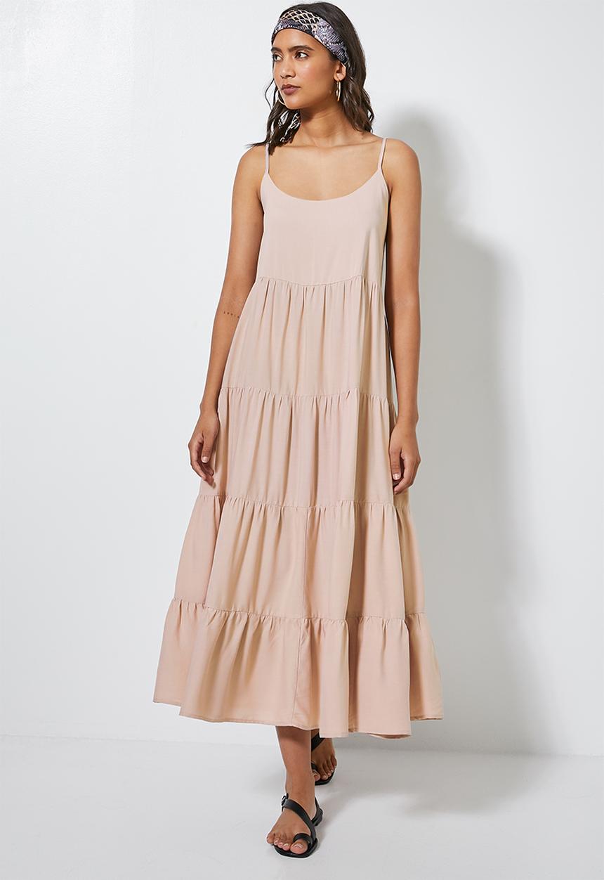 Superbalist - Tiered strappy midi - neutral 