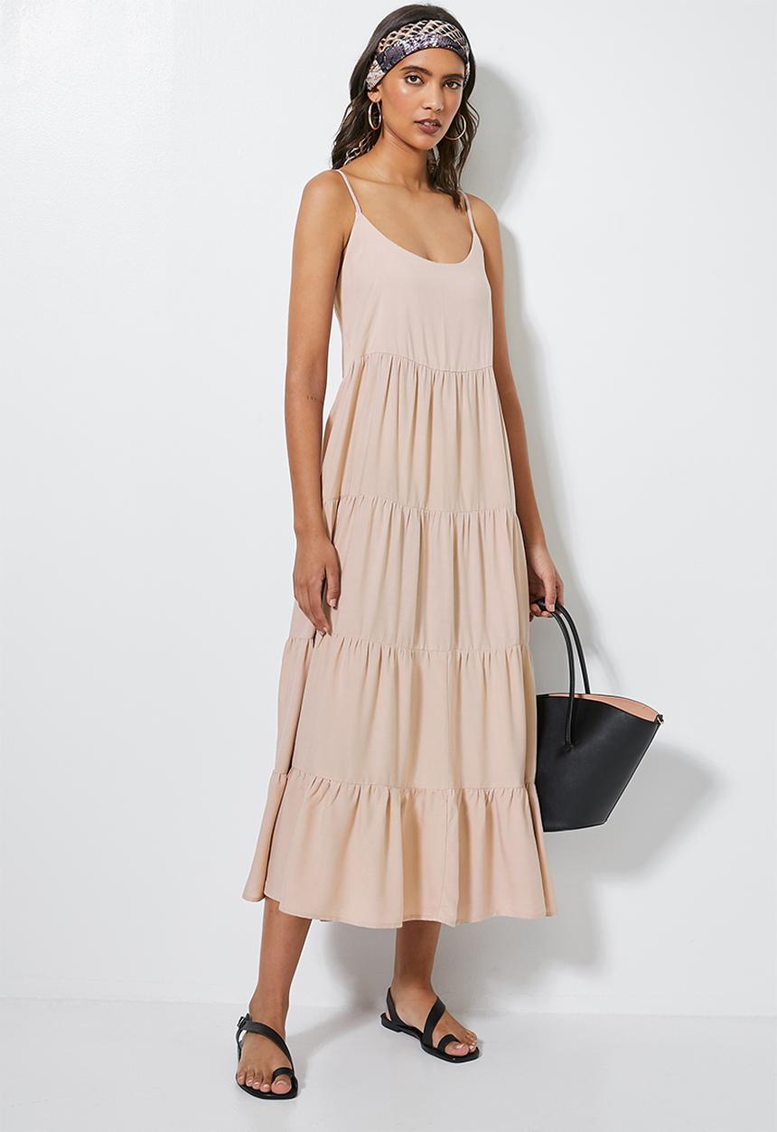 Superbalist - Tiered strappy midi - neutral 