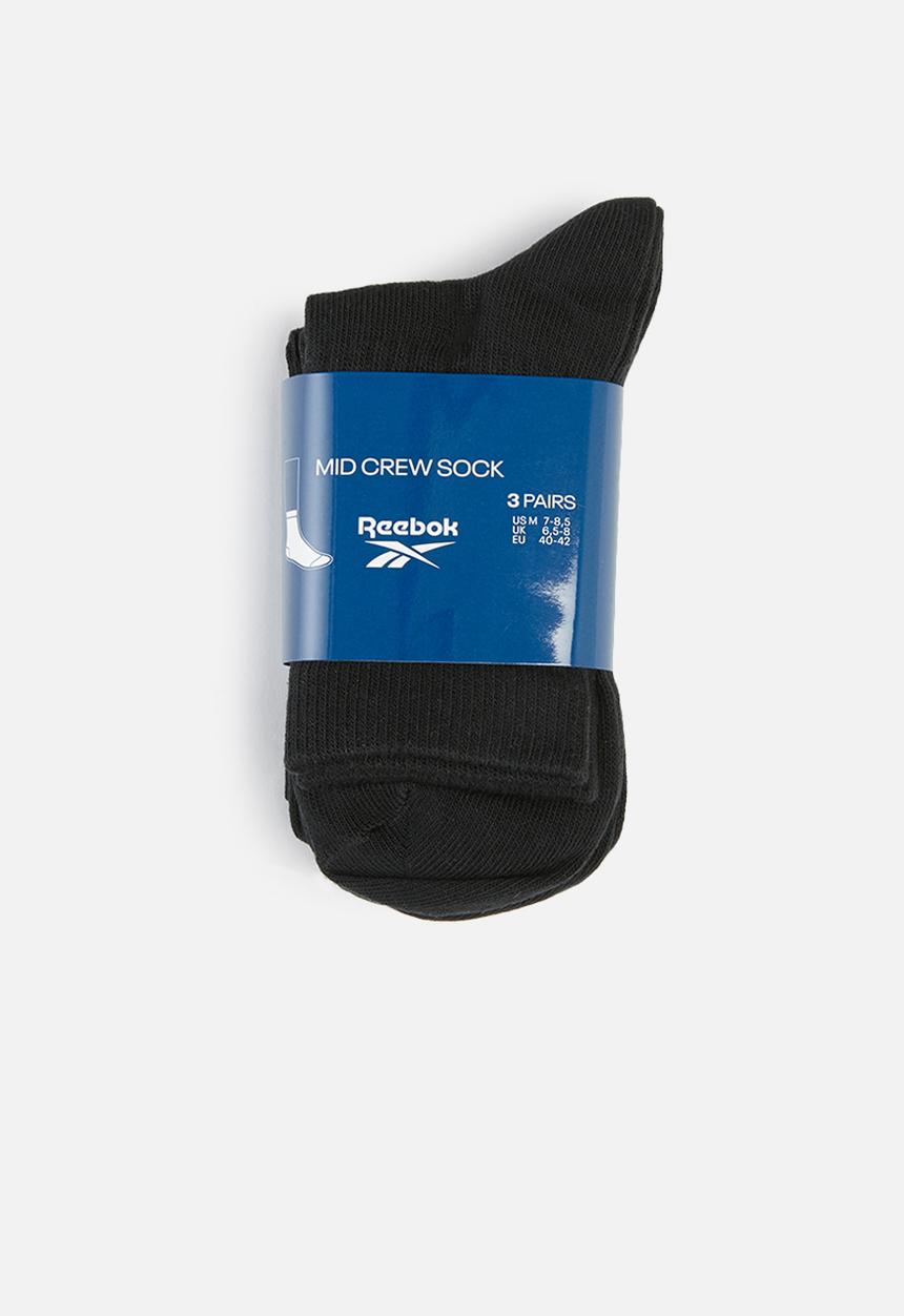 Reebok - Act core 3 pack crew socks - black