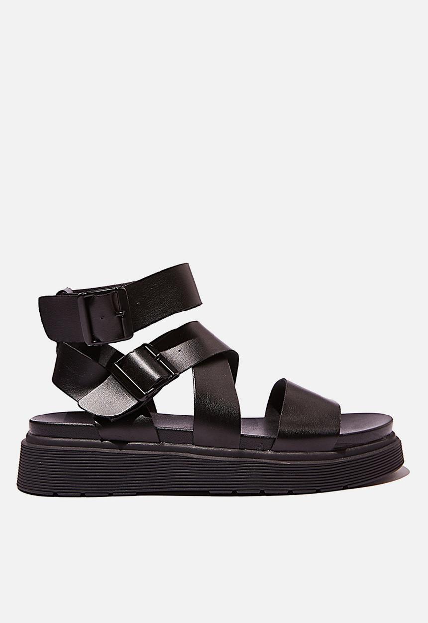 Cotton On - Gladiator combat sandal  - black pu