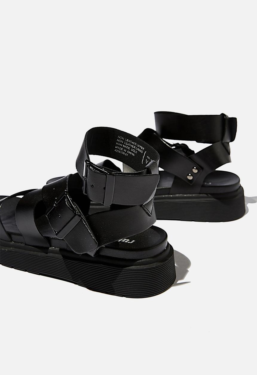 Cotton On - Gladiator combat sandal  - black pu